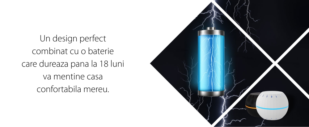 Senzor de temperatura si umiditate Shelly H&T, Wi-Fi, Monitorizare aplicatie, Verificare istoric