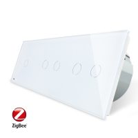 Intrerupator cu touch simplu+dublu+dublu LIVOLO din sticla, Protocol ZigBee, Control de pe telefon