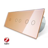 Intrerupator cu touch simplu+dublu+dublu LIVOLO din sticla, Protocol ZigBee, Control de pe telefon