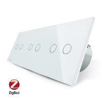 Intrerupator dublu+dublu+dublu cu touch Livolo din sticla, Protocol ZigBee, Control de pe telefon