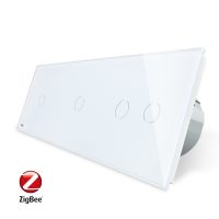 Intrerupator cu touch simplu+simplu+dublu LIVOLO din sticla, Protocol ZigBee, Control de pe telefon