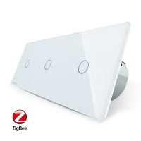 Intrerupator triplu cu touch Livolo din sticla, Protocol ZigBee, Control de pe telefonul mobil