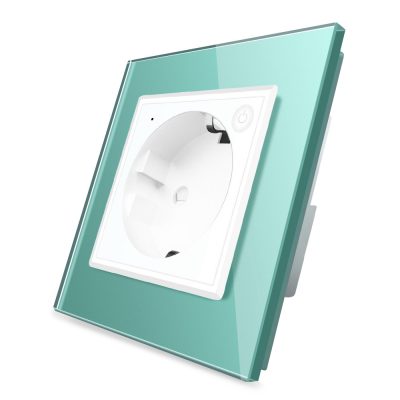 Priza inteligenta pentru perete Livolo ZigBee,16A, Wi-Fi, Compatibil cu Alexa si Google Home culoare verde