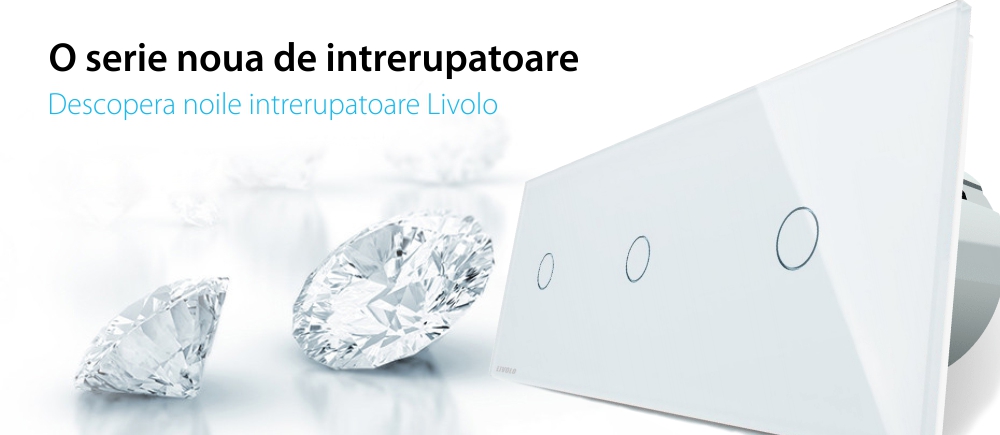 Intrerupator triplu cu touch Livolo din sticla, Protocol ZigBee, Control de pe telefonul mobil