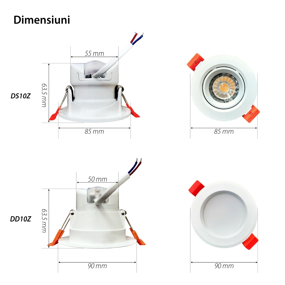 Spot cu LED Orvibo DS20Z, 6W, Protocol ZigBee, 450 LM, Programari, Lumina ajustabila