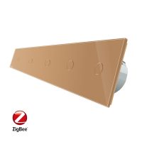 Intrerupator LIVOLO cu touch din sticla cu 5 intrerupatoare simple, Protocol ZigBee, Control de pe telefon