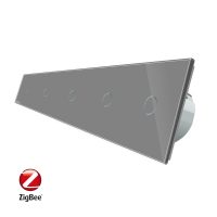 Intrerupator LIVOLO cu touch din sticla cu 5 intrerupatoare simple, Protocol ZigBee, Control de pe telefon