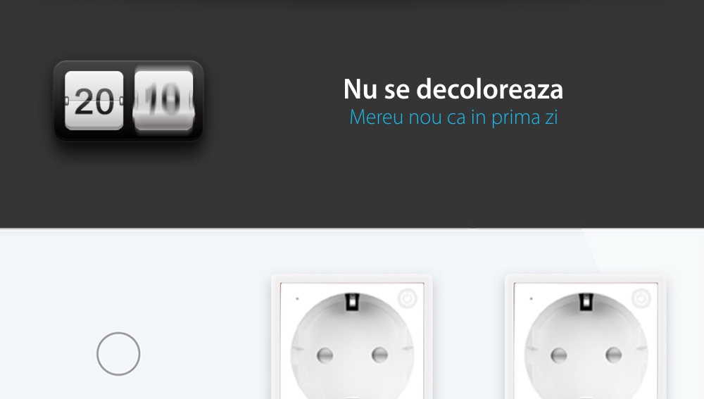 Intrerupator LIVOLO simplu ZigBee cu touch si 2 prize din sticla ZigBee, Control de pe telefon