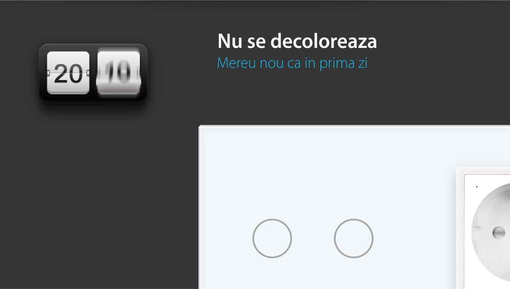 Intrerupator dublu ZigBee + priza simpla ZigBee Livolo, rama din sticla, Control de pe telefon