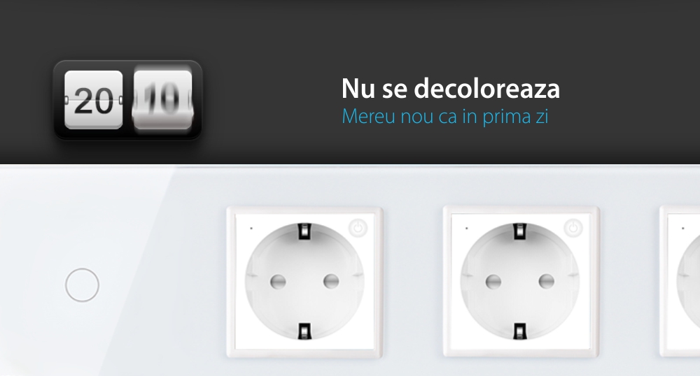 Intrerupator simplu ZigBee + Priza tripla LIVOLO ZigBee cu touch din sticla, Control de pe telefon