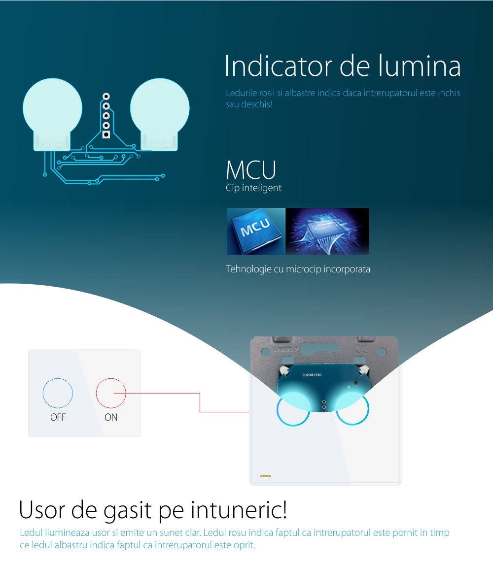 Intrerupator dublu cap scara / cap cruce, ZigBee + priza simpla Livolo ZigBee, rama din sticla, Control de pe telefon