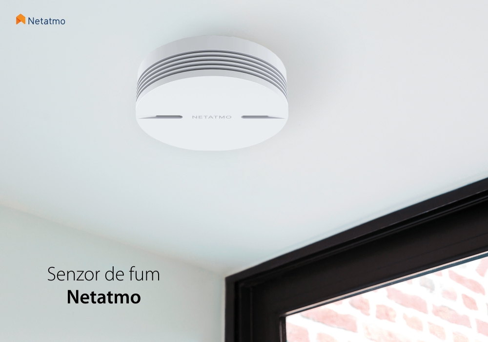 Senzor de fum Netatmo, Wireless, Volum 85 dB, Notificari aplicatie, Functionare fara Hub