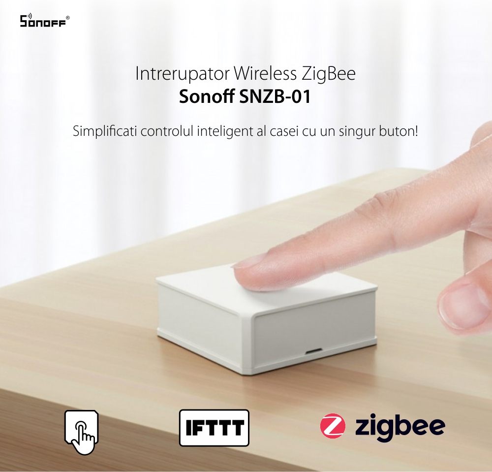 Comutator inteligent wireless Sonoff, Protocol ZigBee, Control aplicatie