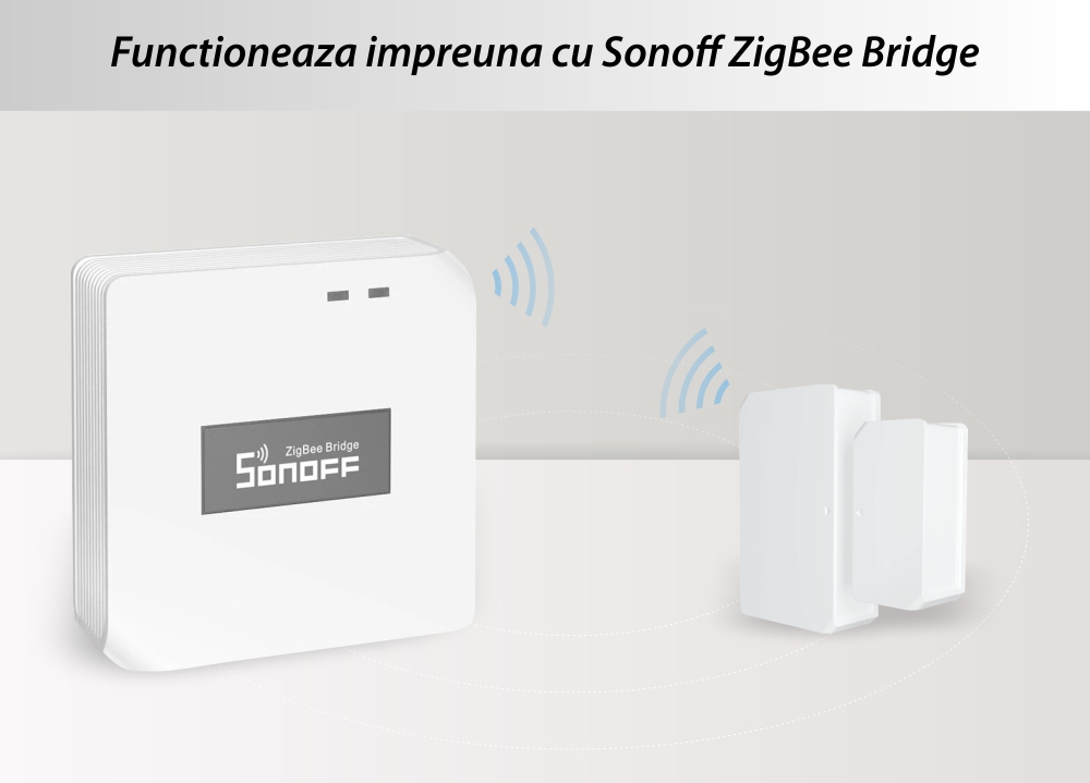 Senzor pentru usi si ferestre Sonoff SNZB-04, Wi-Fi, Protocol ZigBee, Notificari aplicatie