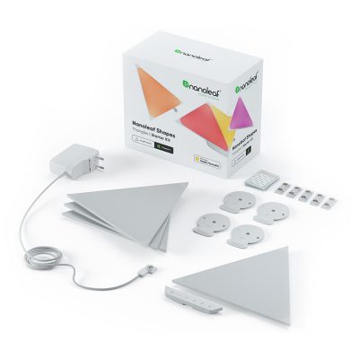 Kit 4 Panouri luminaose Nanoleaf Shapes Triangles, 16 Milioane culori, Iluminare LED RGBW, 320 Lumeni