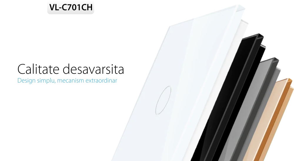 Intrerupator simplu cu revenire / contact uscat Livolo cu touch din sticla