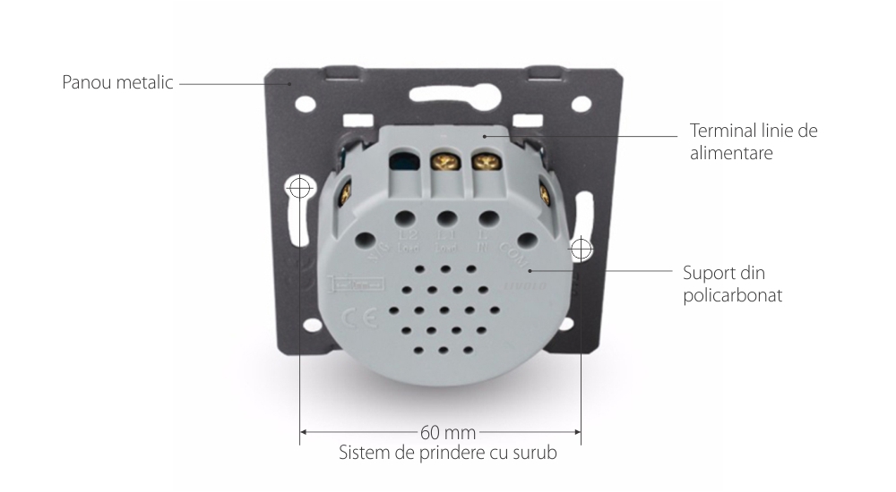 Modul intrerupator simplu cu revenire contact uscat LIVOLO