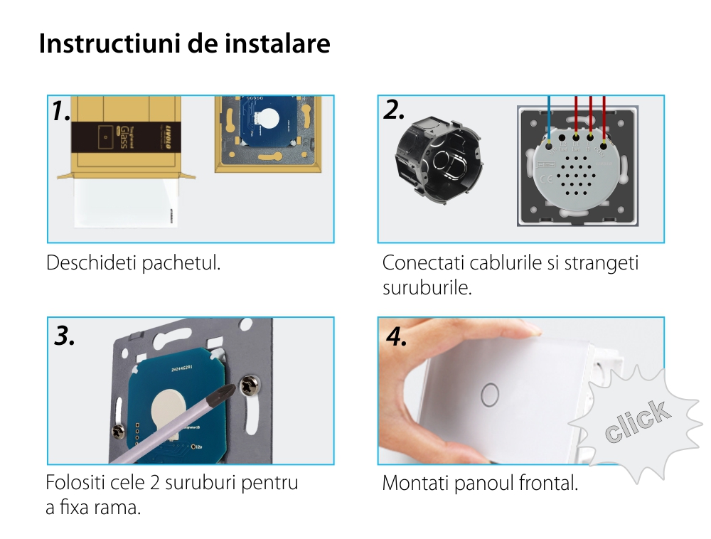 Modul intrerupator simplu cu revenire contact uscat LIVOLO