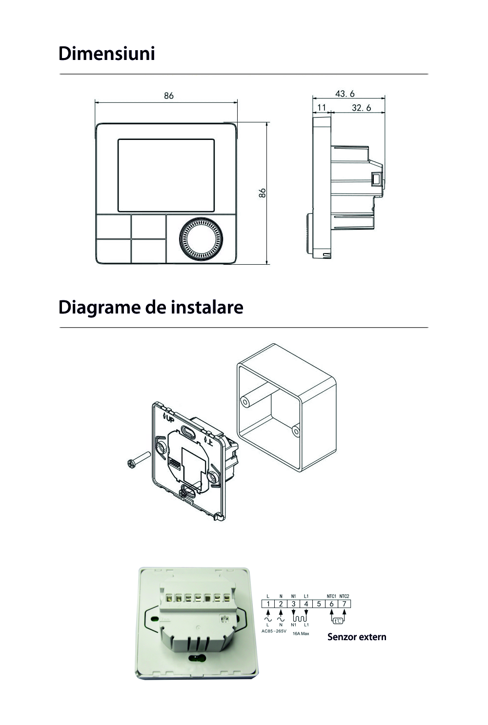 Termostat Wi-Fi pentru incalzirea electrica in pardoseala BeOk TR8B-WIFI-EP