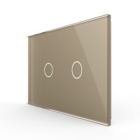 Panou intrerupator dublu cu touch Livolo din sticla, standard Italian – Serie noua