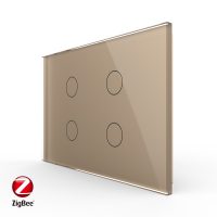 Intrerupator cvadruplu cu touch Livolo din sticla, standard Italian, protocol ZigBee – Serie noua