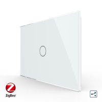 Intrerupator simplu cap scara / cap cruce cu touch Livolo din sticla, standard Italian, protocol ZigBee – Serie noua