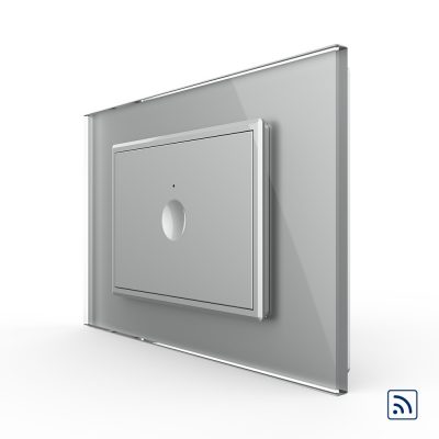 Intrerupator simplu wireless cu touch Livolo cu rama din sticla, standard Italian – Serie noua culoare gri