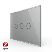 Intrerupator triplu cu touch Livolo din sticla, standard Italian, protocol ZigBee – Serie noua