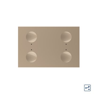 Modul intrerupator cvadruplu cap scara / cap cruce cu touch Livolo standard Italian, Serie noua culoare aurie