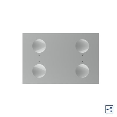 Modul intrerupator cvadruplu cap scara / cap cruce cu touch Livolo standard Italian, Serie noua culoare gri