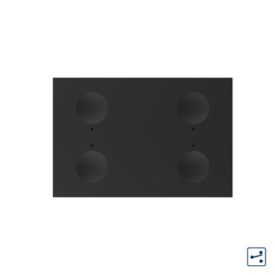 Modul intrerupator cvadruplu cap scara / cap cruce cu touch Livolo standard Italian, Serie noua culoare neagra