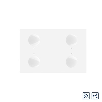 Modul intrerupator cvadruplu cap scara / cap cruce wireless cu touch Livolo standard Italian, Serie noua