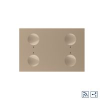 Modul intrerupator cvadruplu cap scara / cap cruce wireless cu touch Livolo standard Italian, Serie noua culoare aurie