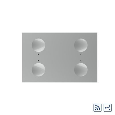 Modul intrerupator cvadruplu cap scara / cap cruce wireless cu touch Livolo standard Italian, Serie noua culoare gri