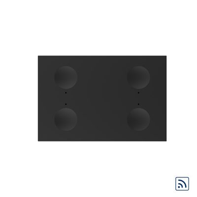 Modul intrerupator cvadruplu wireless cu touch Livolo standard Italian, Serie noua culoare neagra