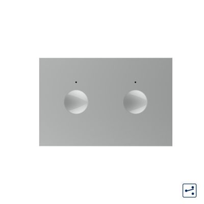 Modul intrerupator dublu cap scara / cap cruce cu touch Livolo standard Italian, Serie noua culoare gri