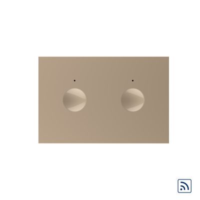 Modul intrerupator dublu wireless cu touch Livolo standard Italian, Serie noua culoare aurie