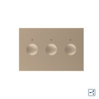 Modul intrerupator triplu cap scara / cap cruce cu touch Livolo standard Italian, Serie noua culoare aurie