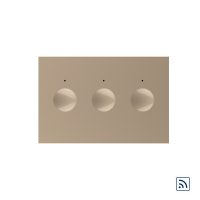 Modul intrerupator triplu wireless cu touch Livolo standard Italian, Serie noua culoare aurie