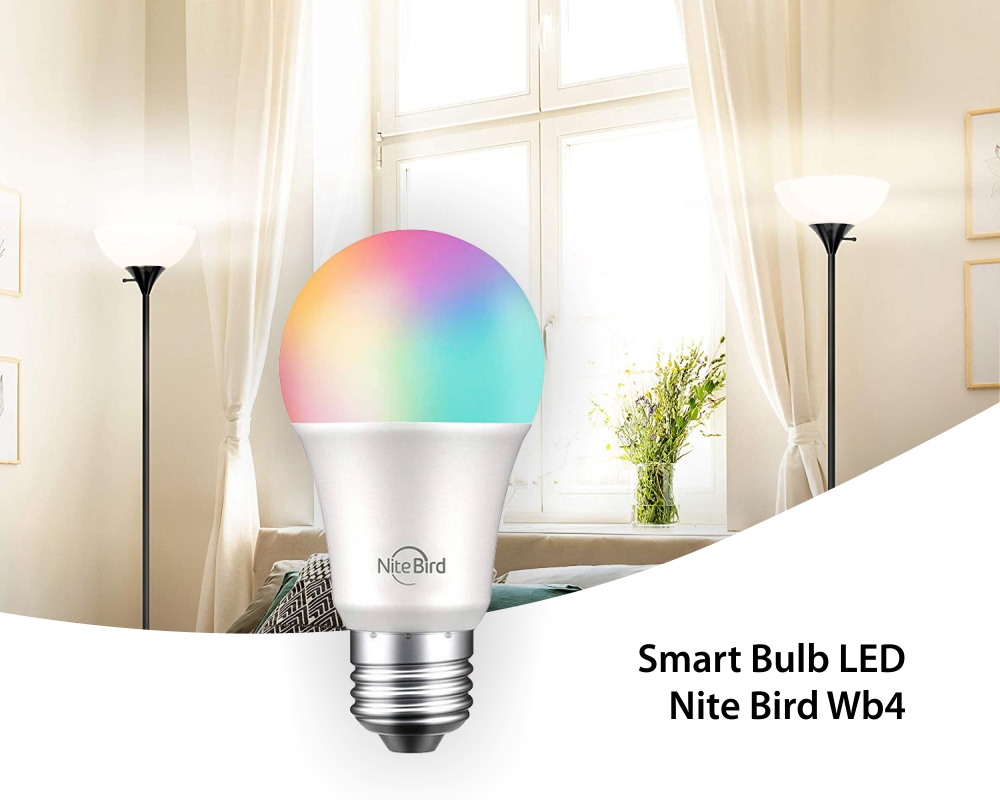 Bec inteligent LED Gosund Nite Bird WB4, Iluminare RGB, Soclu E27, 800 Lumeni, Control aplicatie