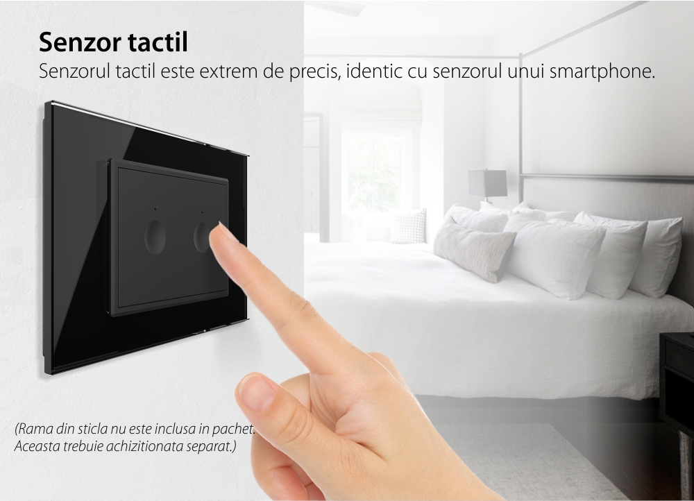 Modul intrerupator dublu wireless cu touch Livolo standard Italian, Serie noua