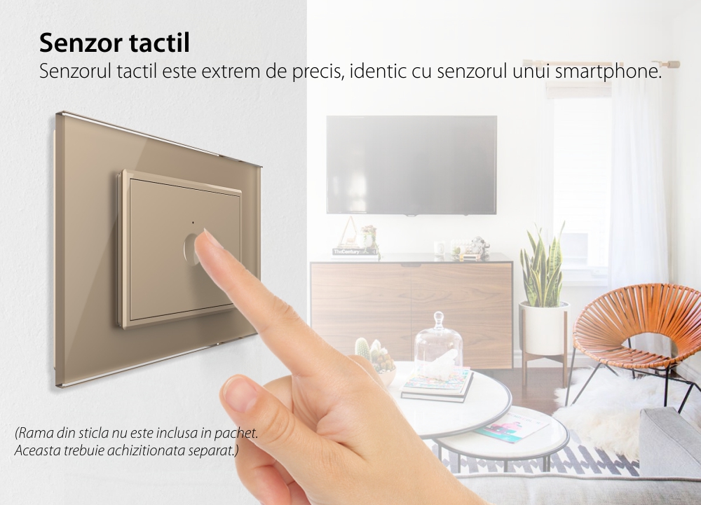 Modul intrerupator simplu cu touch Livolo, protocol ZigBee, standard Italian – Serie noua