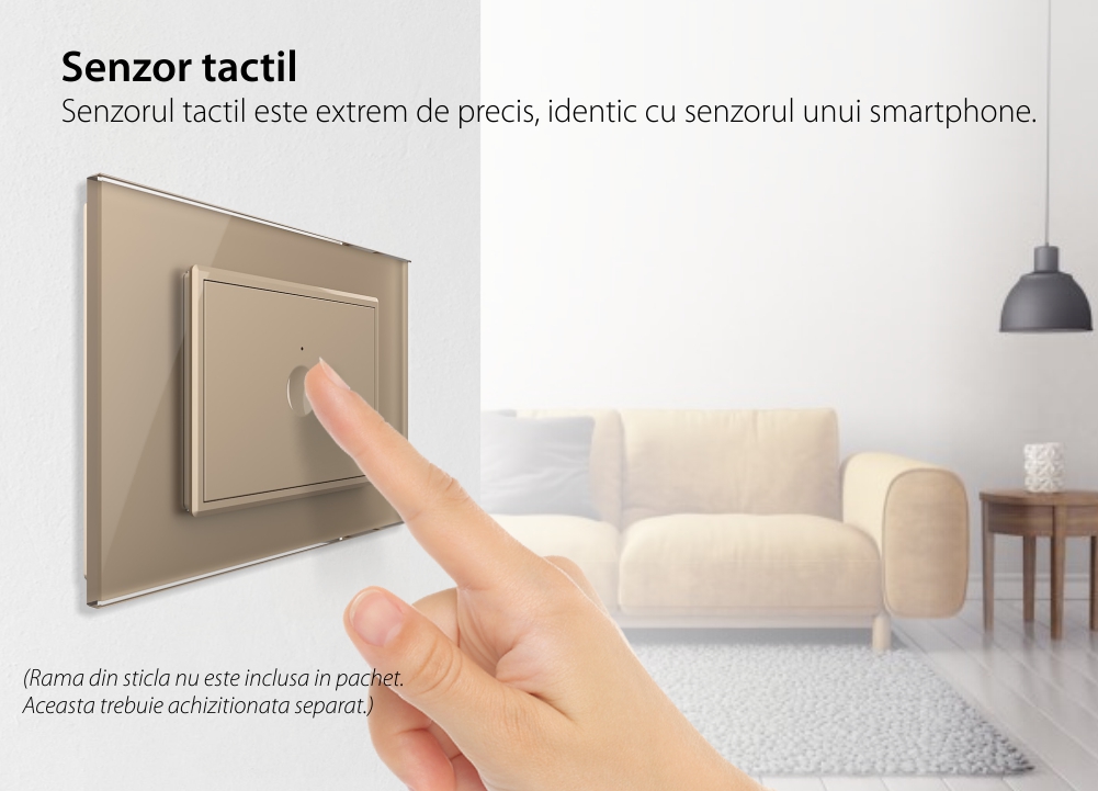 Modul intrerupator simplu wireless cu touch Livolo standard Italian, Serie noua