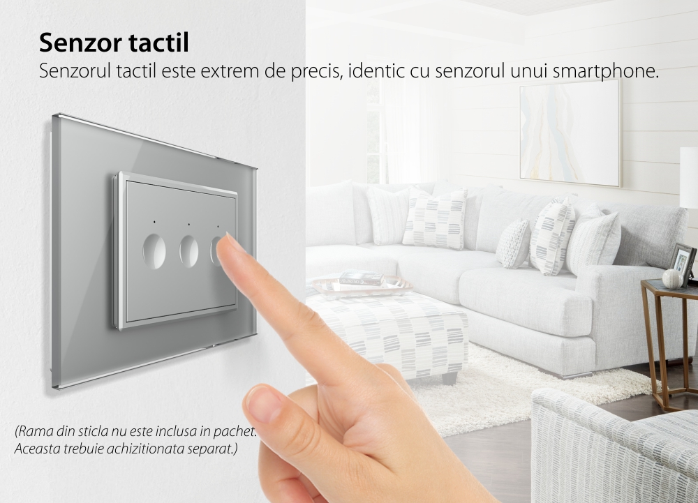 Modul intrerupator triplu cu touch Livolo standard Italian, Serie noua