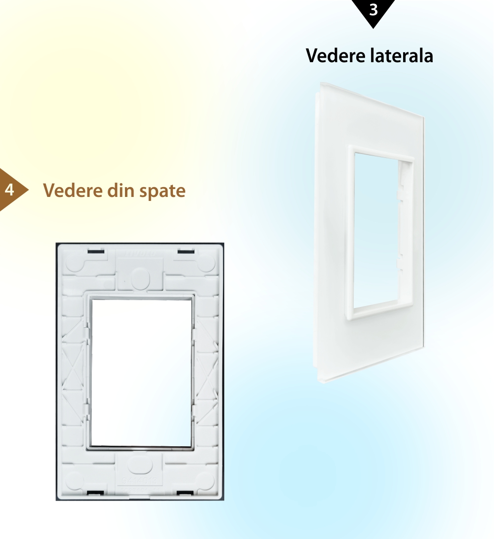 Rama din sticla Livolo standard Italian 3 module – Serie noua