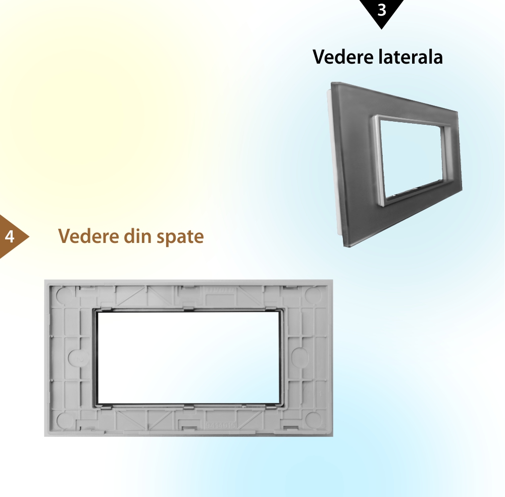 Rama din sticla Livolo standard Italian 4 module – Serie noua