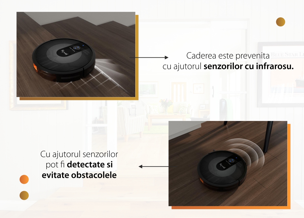 Aspirator robot inteligent Kyvol E30, Moduri de curatare, Sistem de navigatie, Recipient 600 mL, Autonomie 150 minute