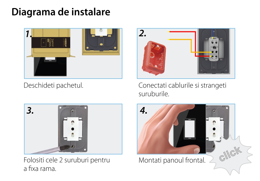 Rama din sticla Livolo standard Italian 1 modul – Serie noua