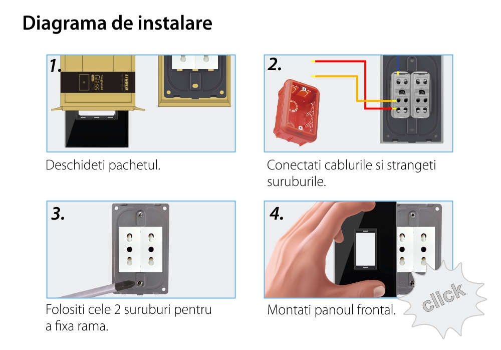 Rama din sticla Livolo standard Italian 2 module – Serie noua