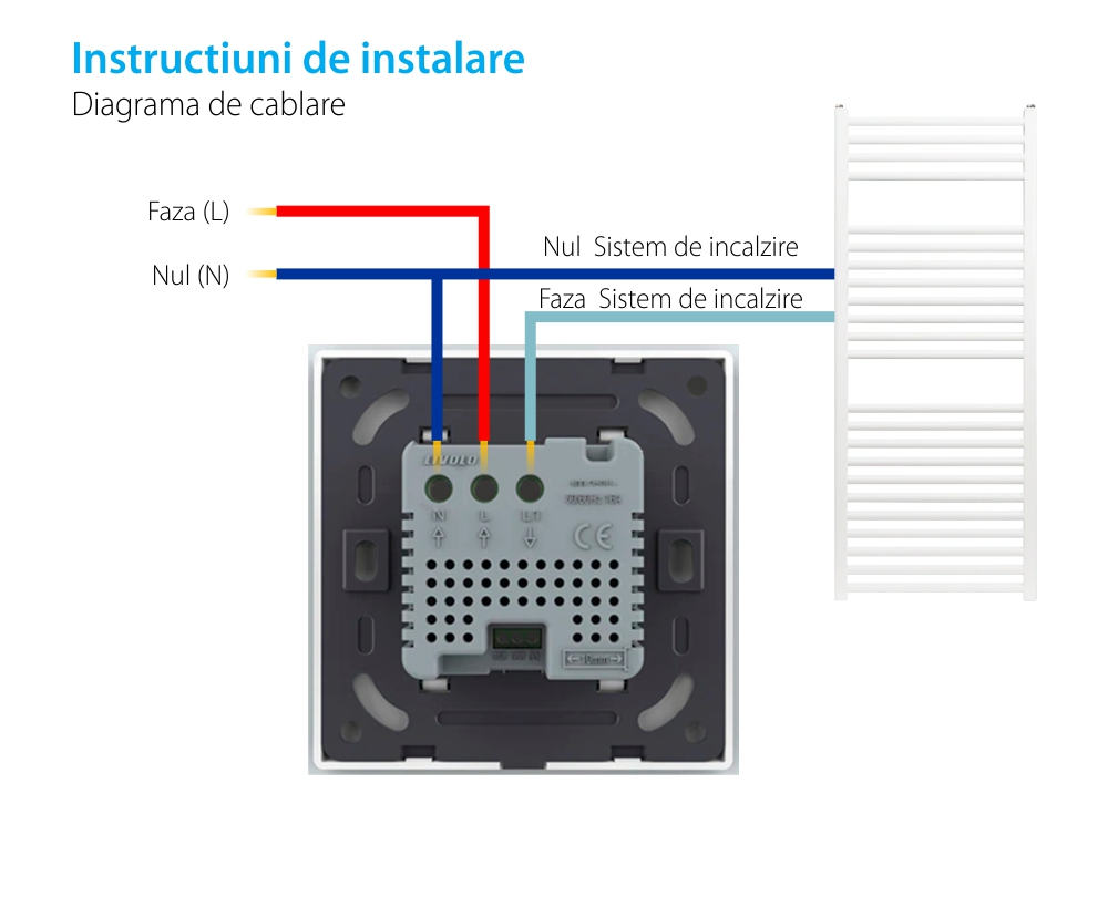 Modul termostat Livolo pentru sisteme de incalzire electrice – Serie noua